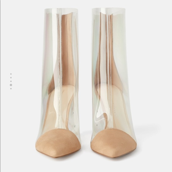 Zara NWT Heeled Vinyl Ankle Boots Size 6 - Picture 2 of 4